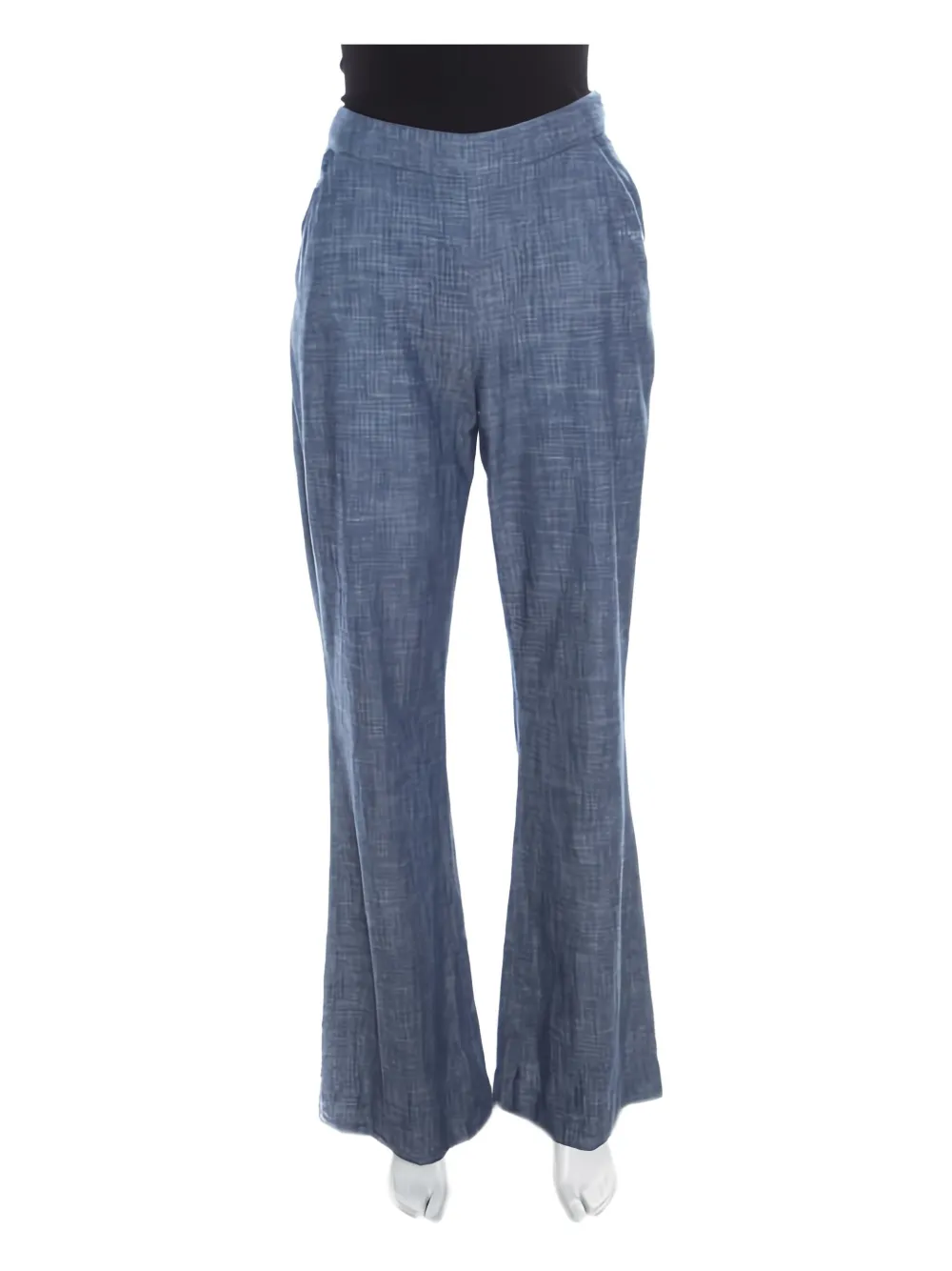 Oscar de la Renta Pre-Owned Pantaloni ampi a vita alta - Blu