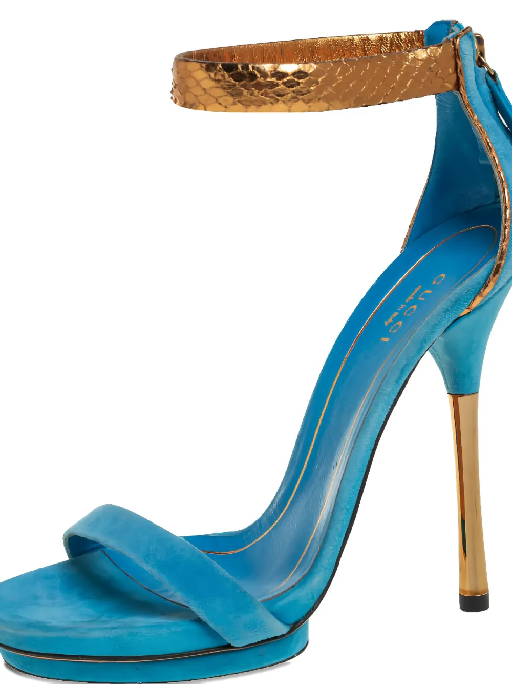 Gucci Pre-Owned 125 mm Kelis suède sandalen - Blauw