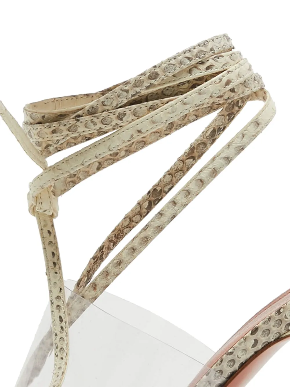 Amina Muaddi Leren sandalen - Beige
