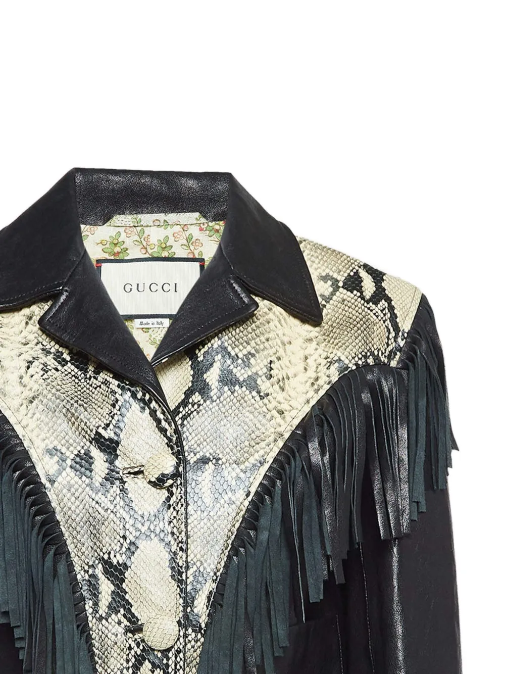 Gucci Pre-Owned leather fringed jacket | Image 2