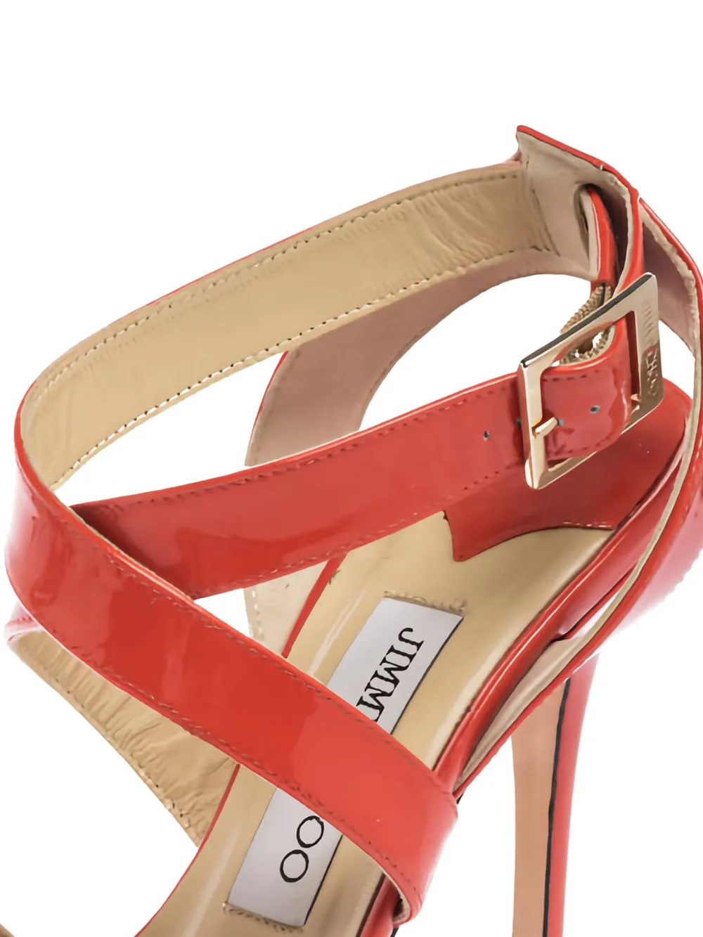 Jimmy Choo Pre-Owned 75 mm lakleren sandalen met hak - Oranje