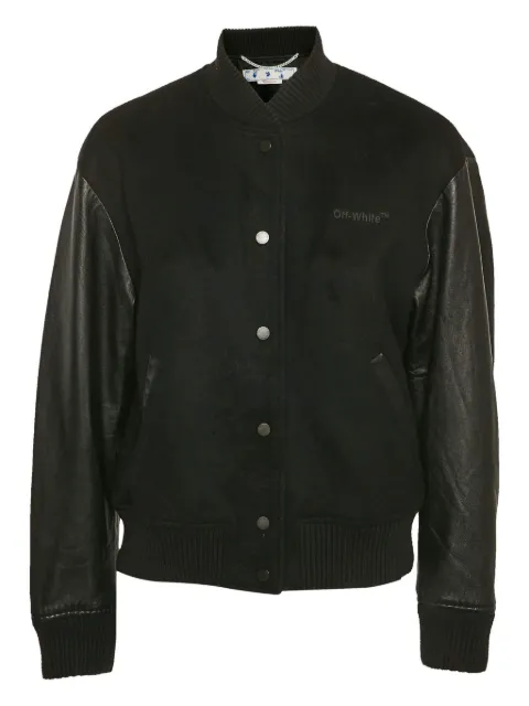 Off-White Pre-Owned leather bomber jacket