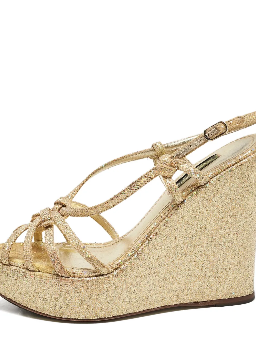 Dolce & Gabbana Pre-Owned 110 mm sandalen met glitters en sleehak - Goud