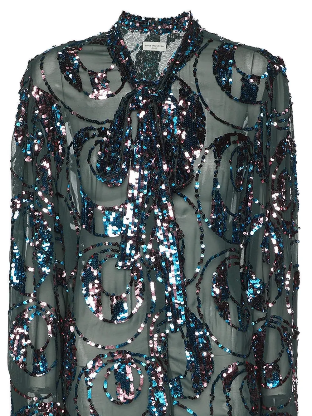 Dries Van Noten Pre-Owned Jurk met pailletten - Zwart