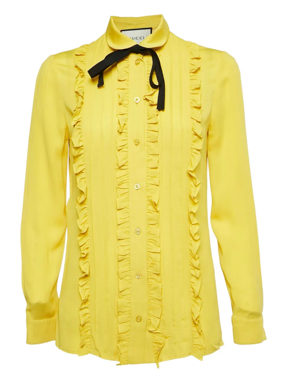 Gucci Pre-Owned ruffle-detail shirt | Yellow | Image 1