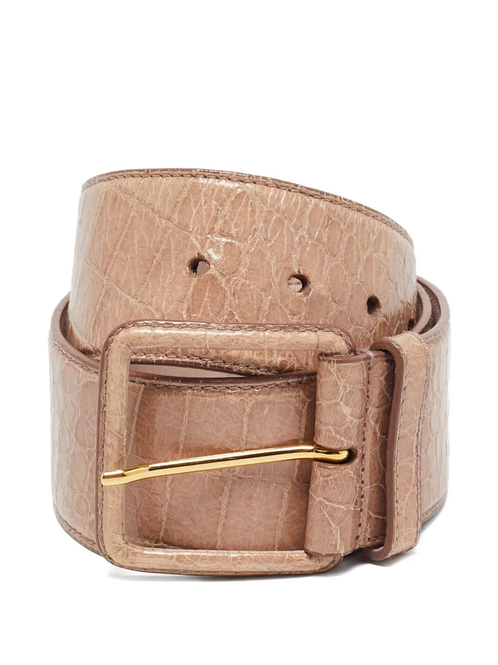 Miu Miu Pre-Owned crocodile-embossed leather belt | Pink | Image 1