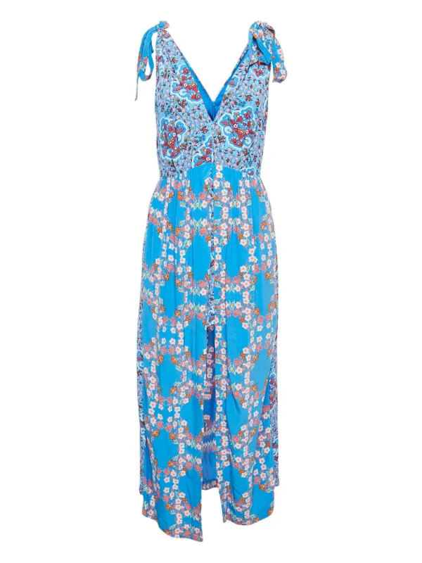SANDRO 2024 Floral Crepe Dress | Blue
