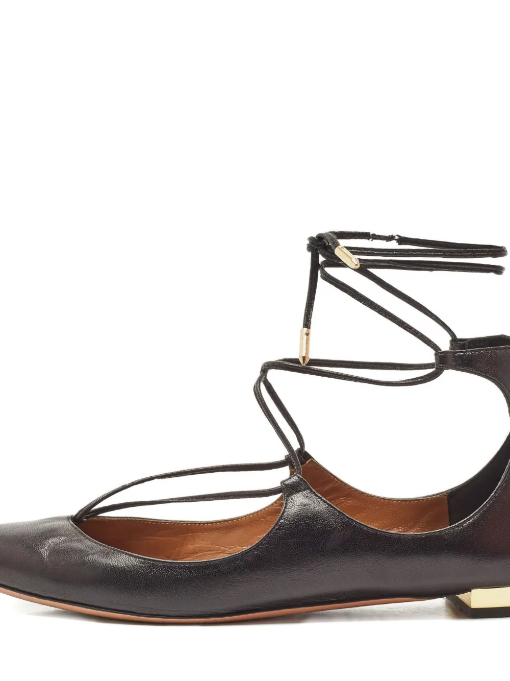 Aquazzura Christy ballerina's met veters - Zwart