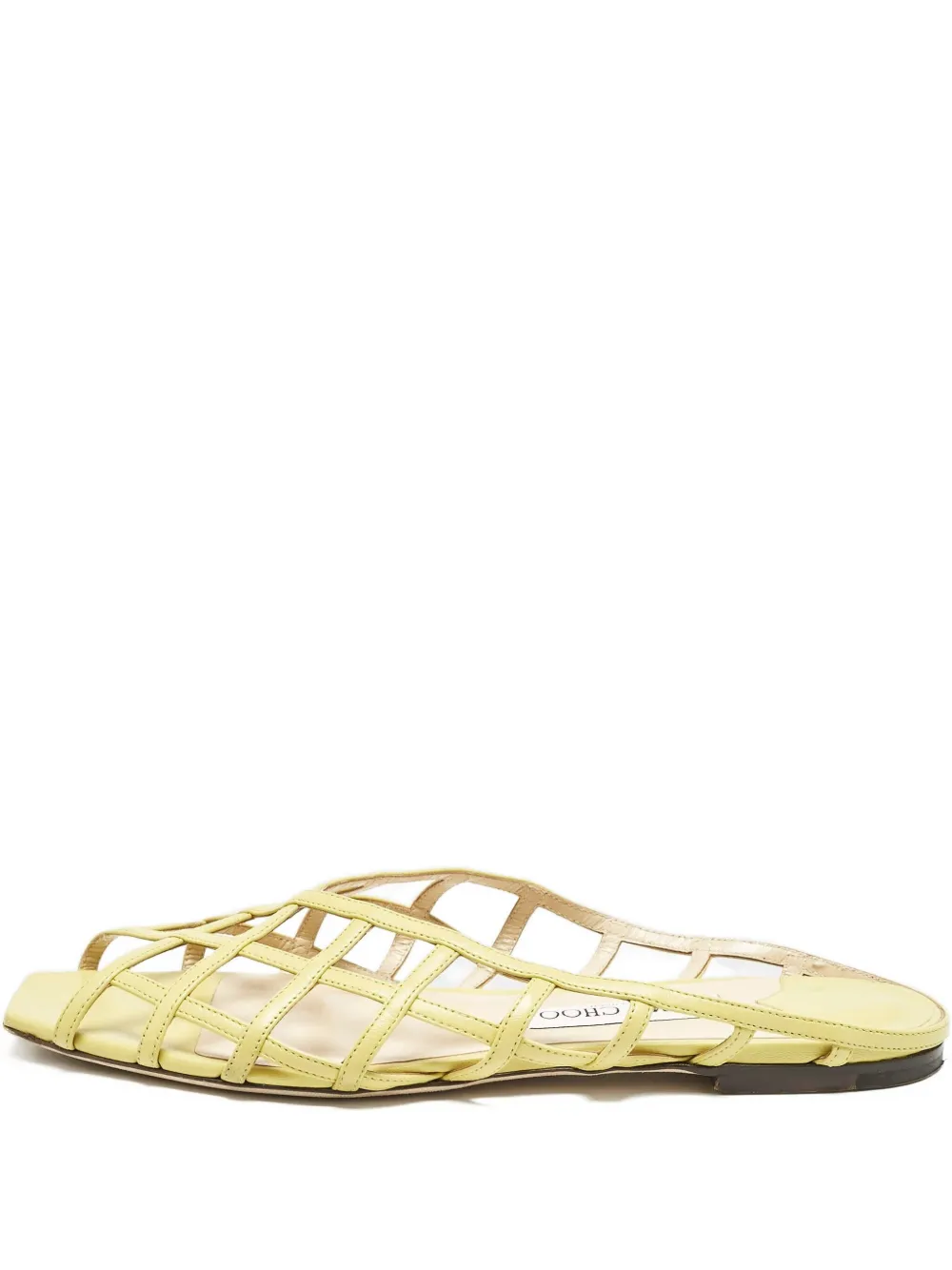 Jimmy Choo Pre-Owned square-toe flat sandals | Green | Image 1