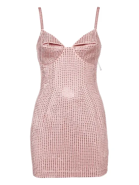 AREA pre-owned crystal-embellishment mini dress