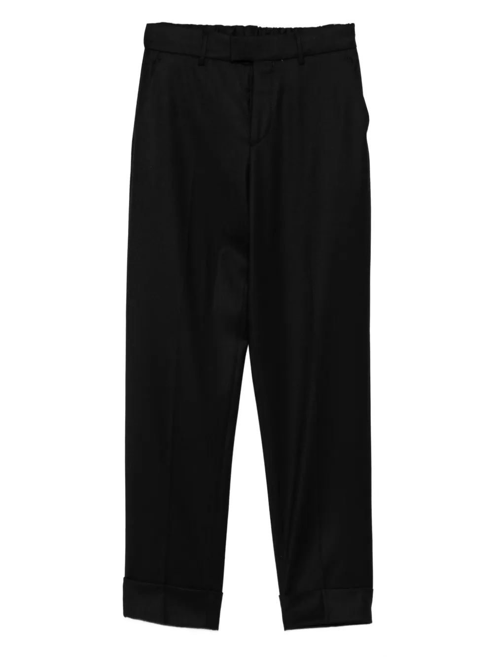 elastic-waist wool trousers