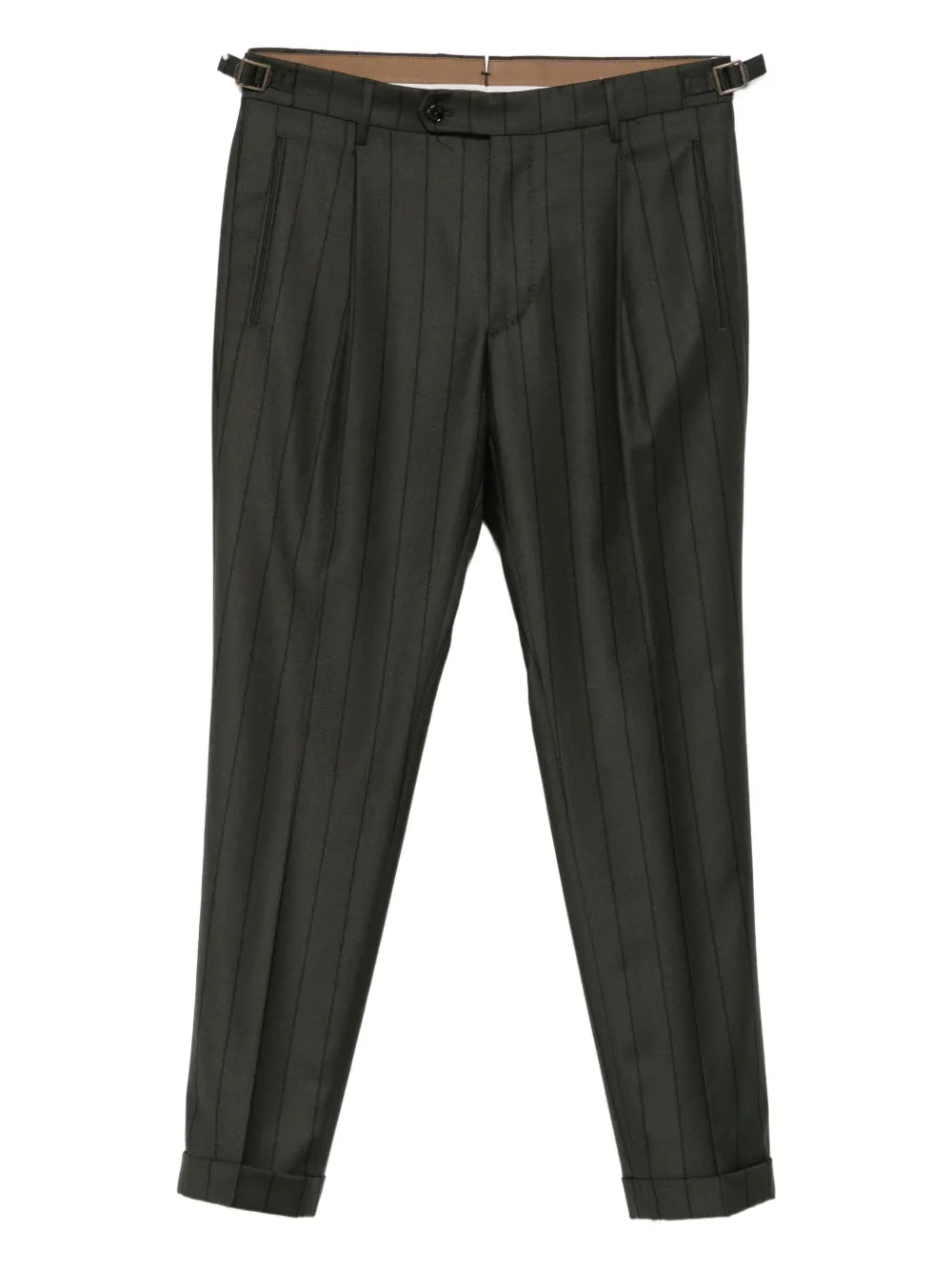 pleated pinstripe trousers