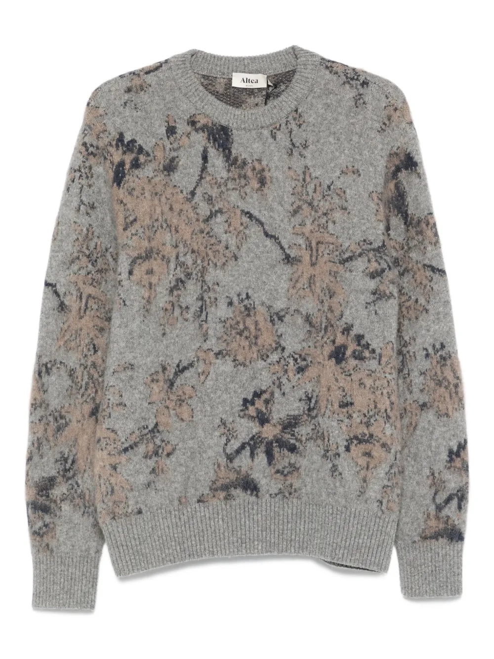 floral-pattern wool sweater