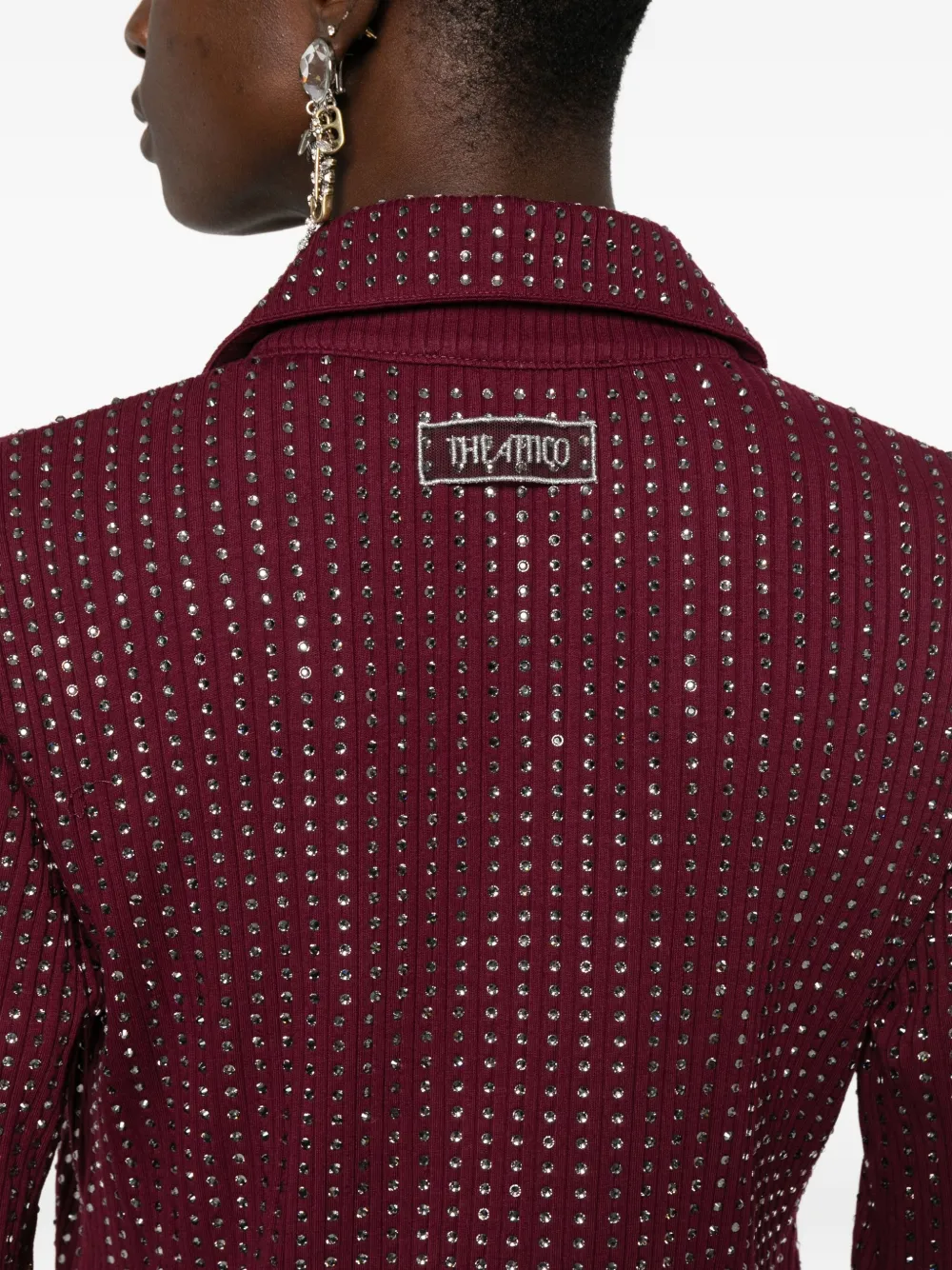 The Attico Jurk met verfraaide kraag Rood