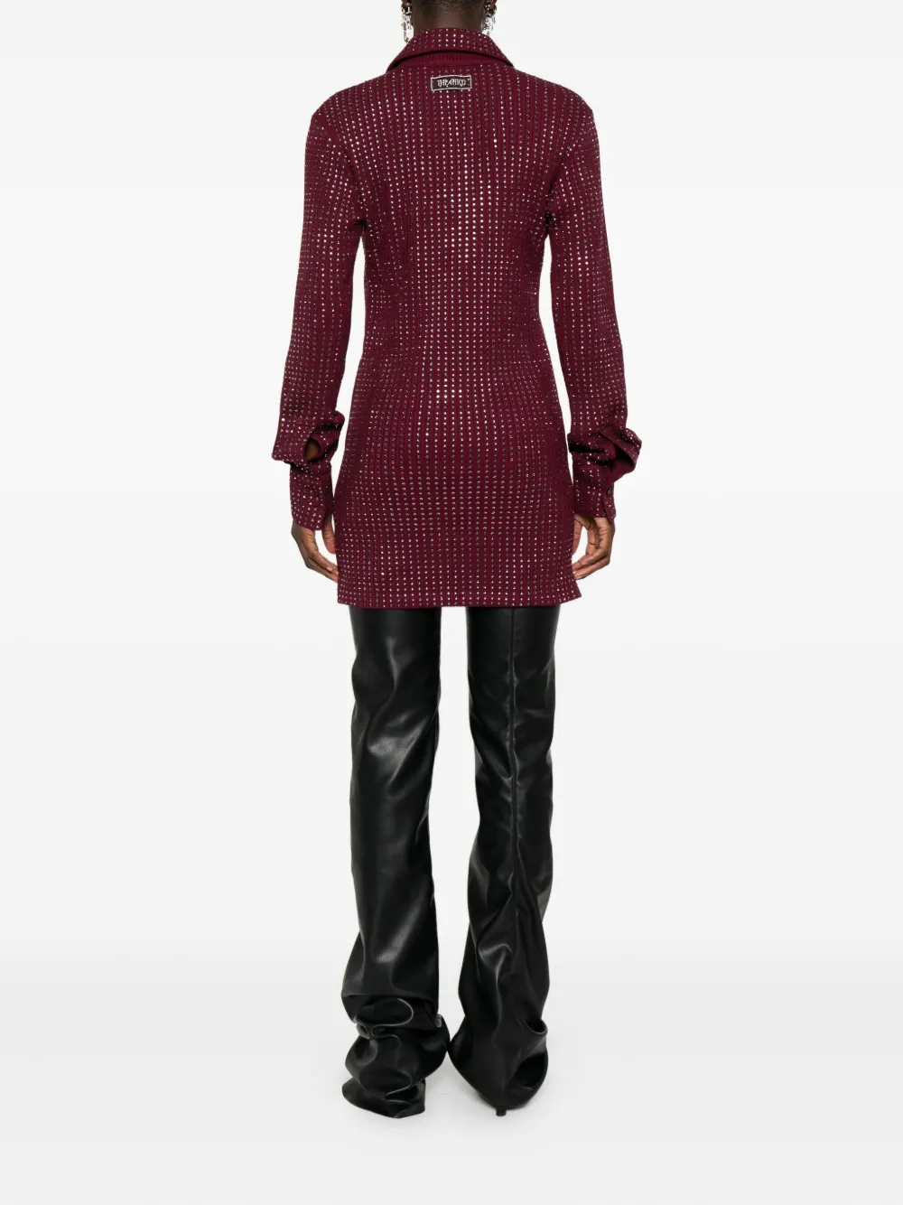 The Attico Jurk met verfraaide kraag Rood