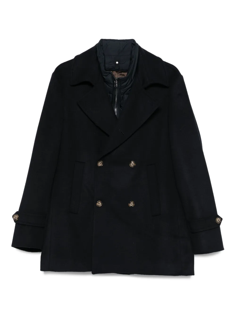 double-breasted wool peacoat