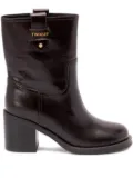 TWINSET block-heel leather boots - Brown