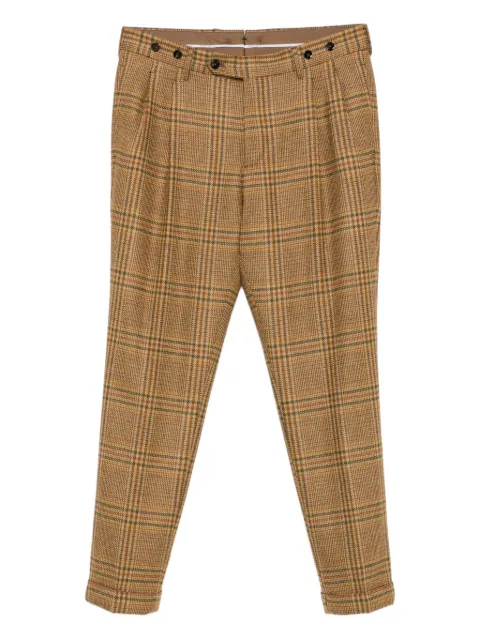 Berwich checked pleated trousers