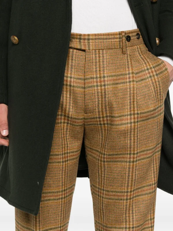 Berwich Checked Pleated Trousers | Brown | FARFETCH