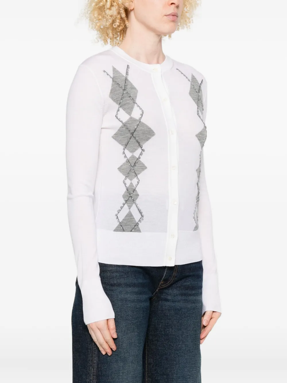 Ermanno Scervino Vest met argyle patroon Wit