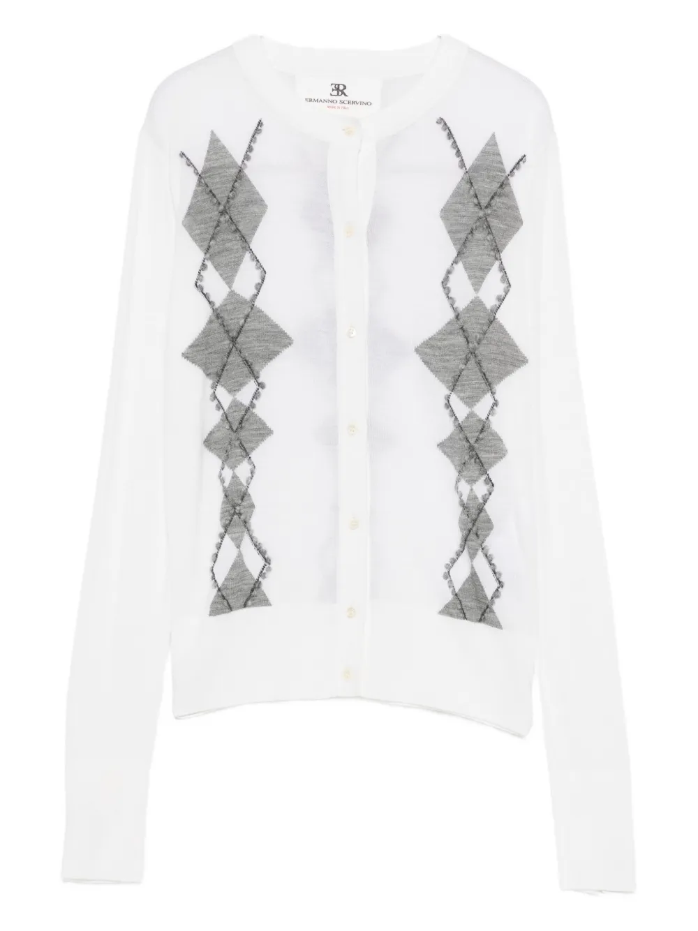 Ermanno Scervino Vest met argyle patroon Wit