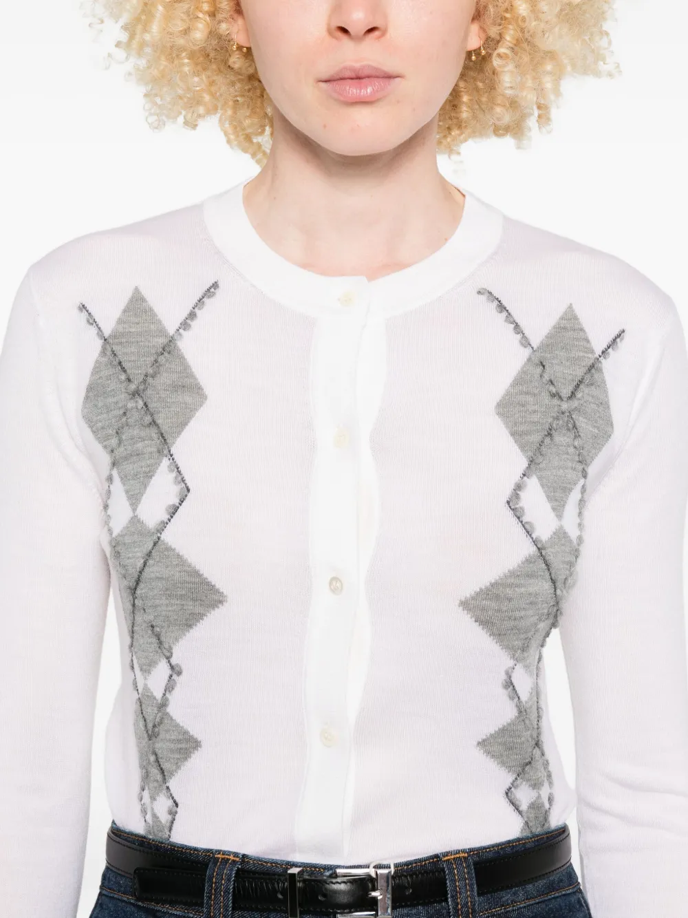 Ermanno Scervino Vest met argyle patroon Wit
