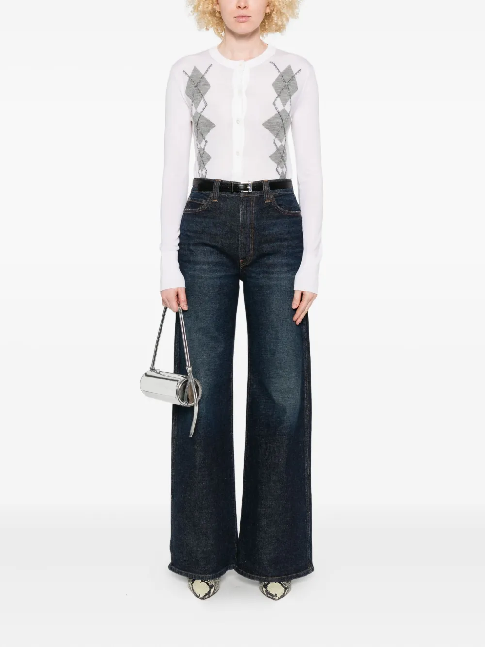 Ermanno Scervino Vest met argyle patroon Wit