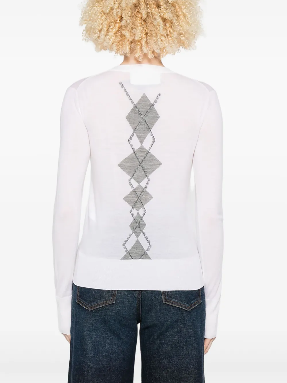 Ermanno Scervino Vest met argyle patroon Wit
