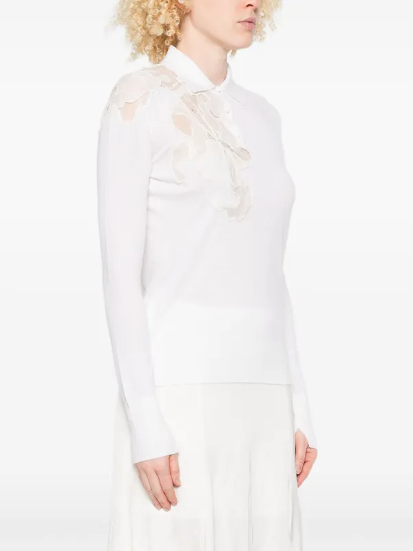 イタリア製美品 ERMANNO SCERVINO 透かしレース タートルニット