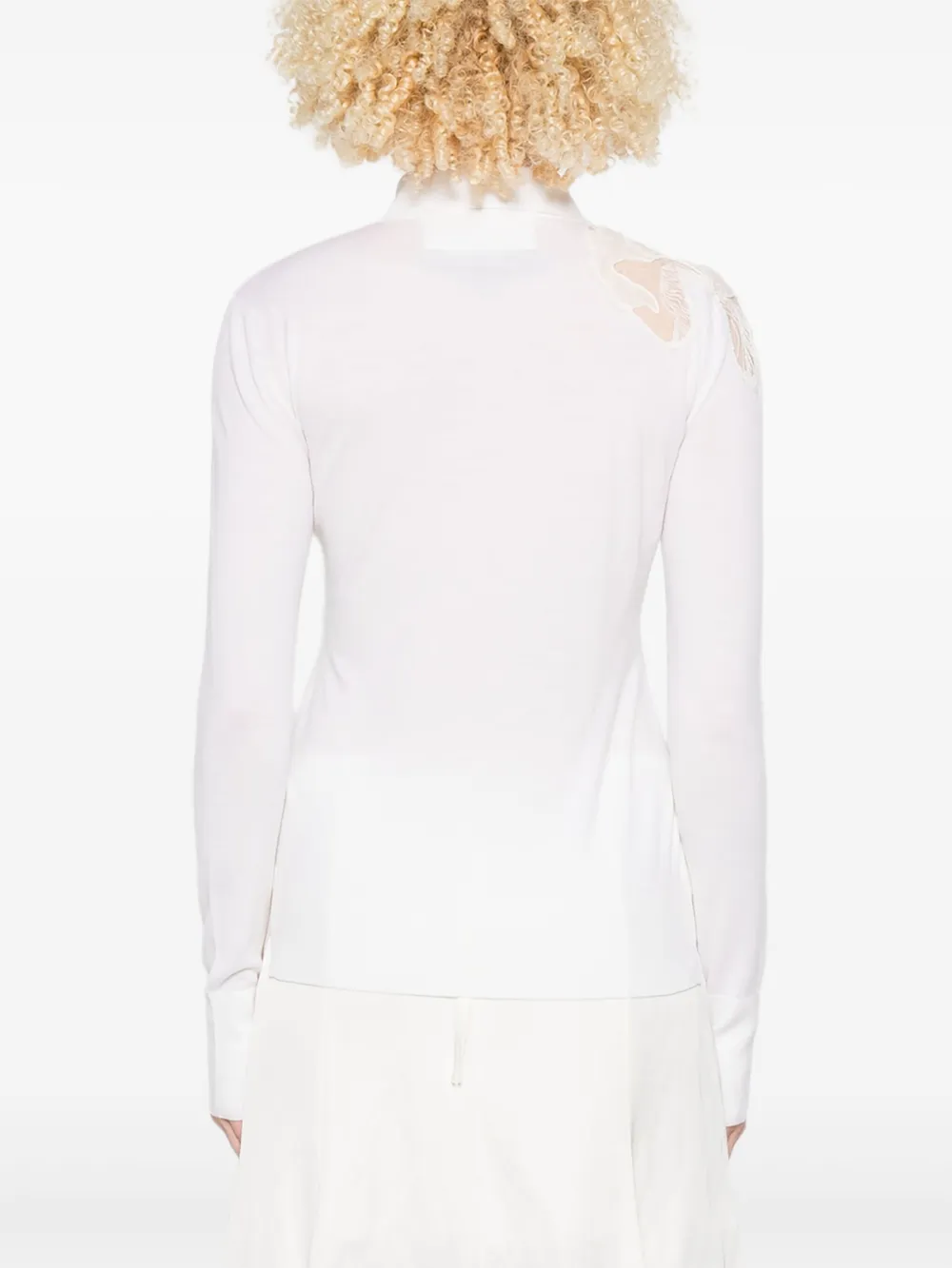Ermanno Scervino Polotop verfraaid met kant Wit