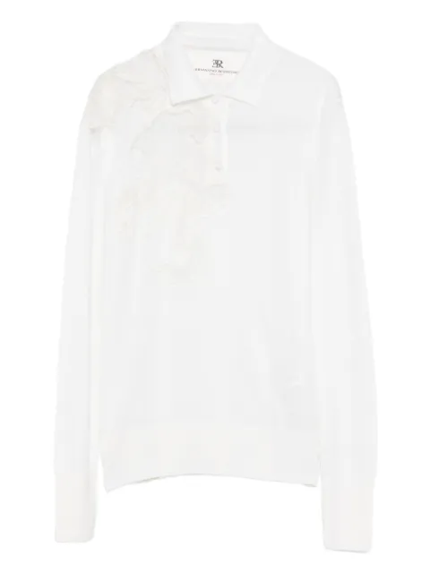 Ermanno Scervino lace-embellishment polo top