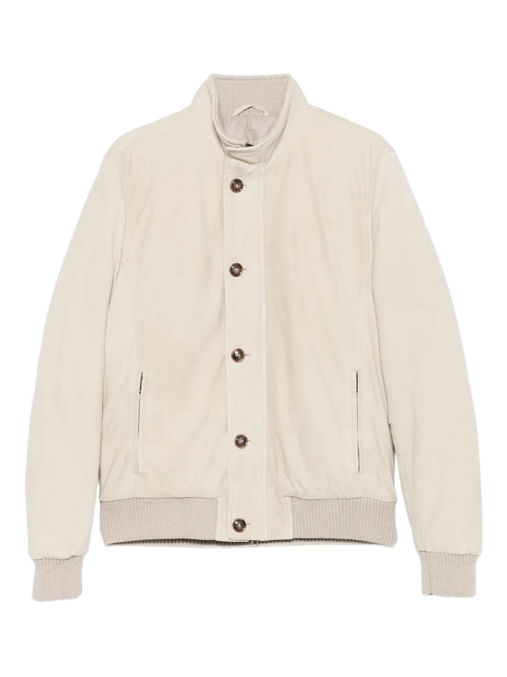 button-fastening ribbed-cuff jacket