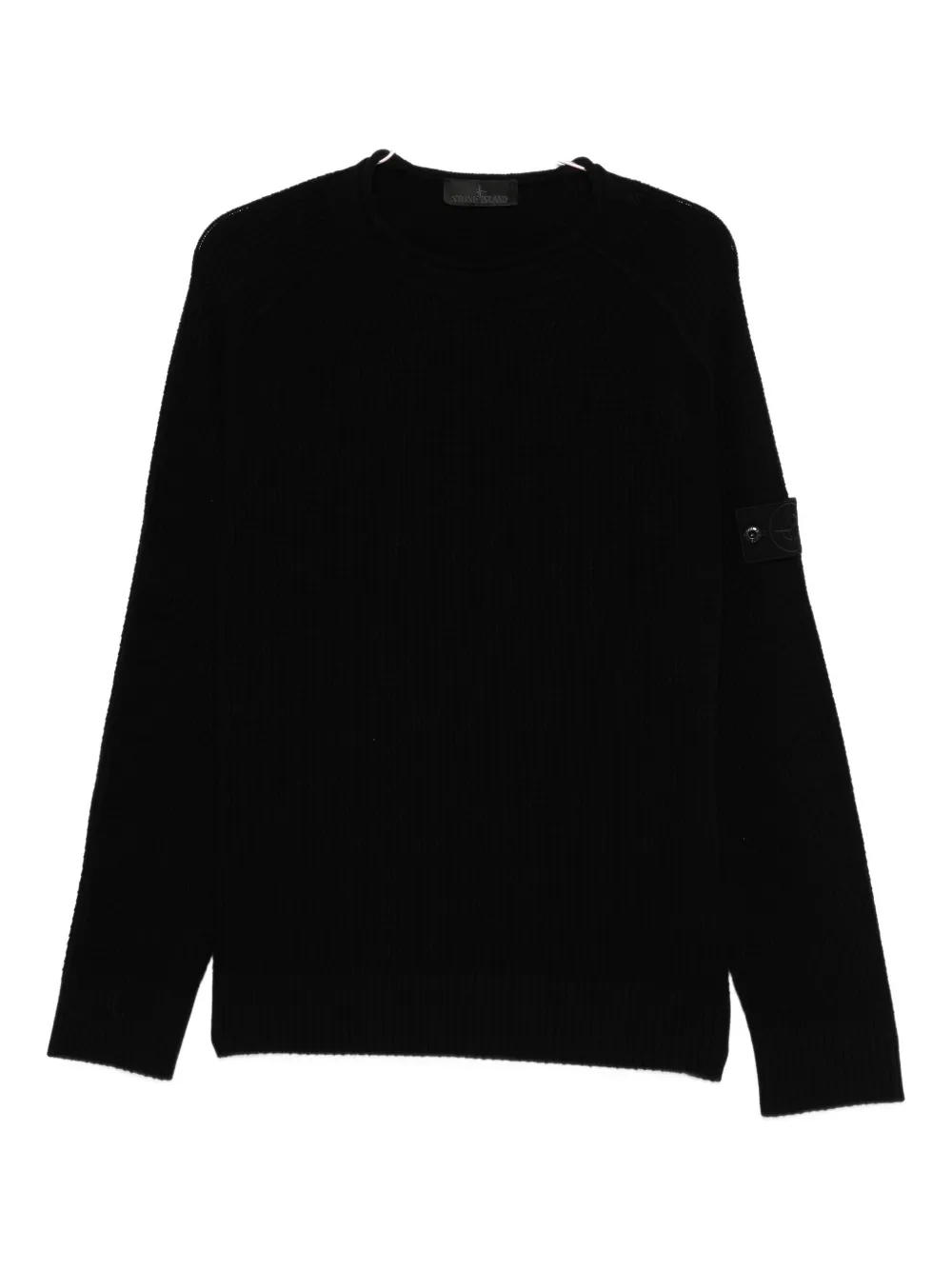 Stone Island Organic Cotton Crewneck Sweatshirt In Black