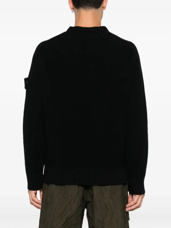 Stone  ブラックスウェット Stone Island コンパスバッジ スウェットシャツ | ブラック