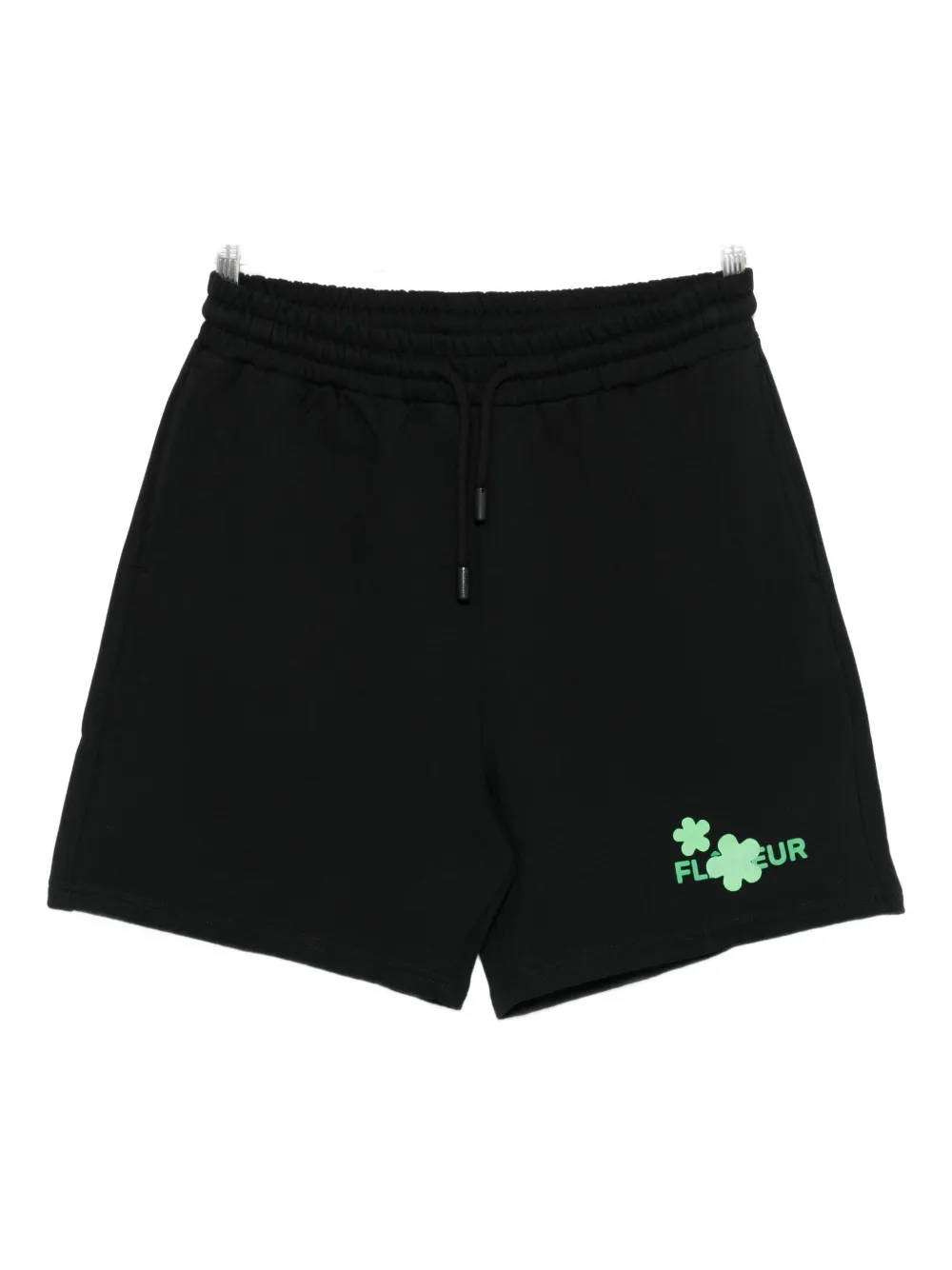 Flâneur Logo-print Drawstring Shorts In Black