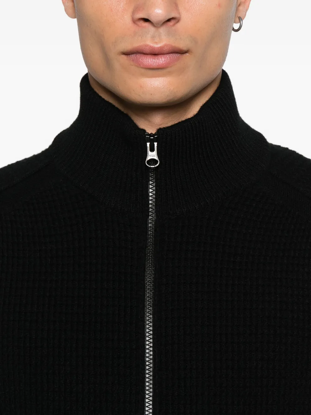 Stone Island Geribbeld vest met rits Zwart
