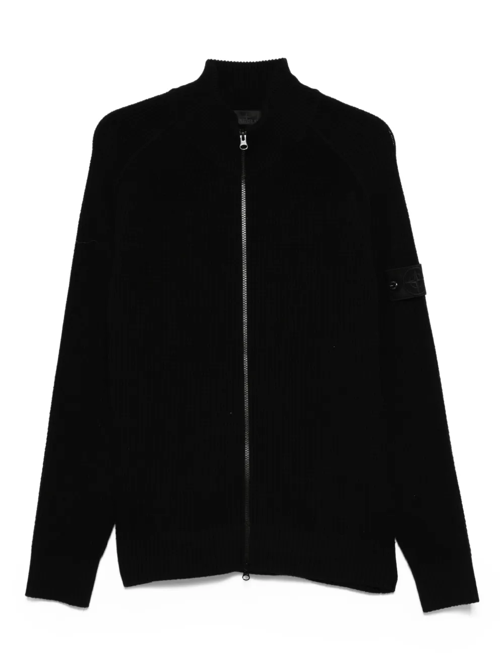 Stone Island Geribbeld vest met rits Zwart