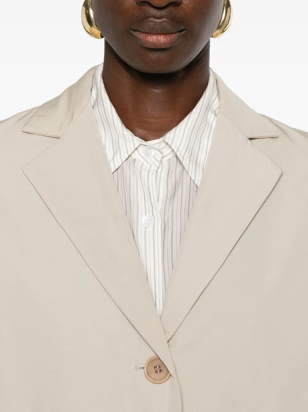 Aspesi Button-fastening Coat In Brown