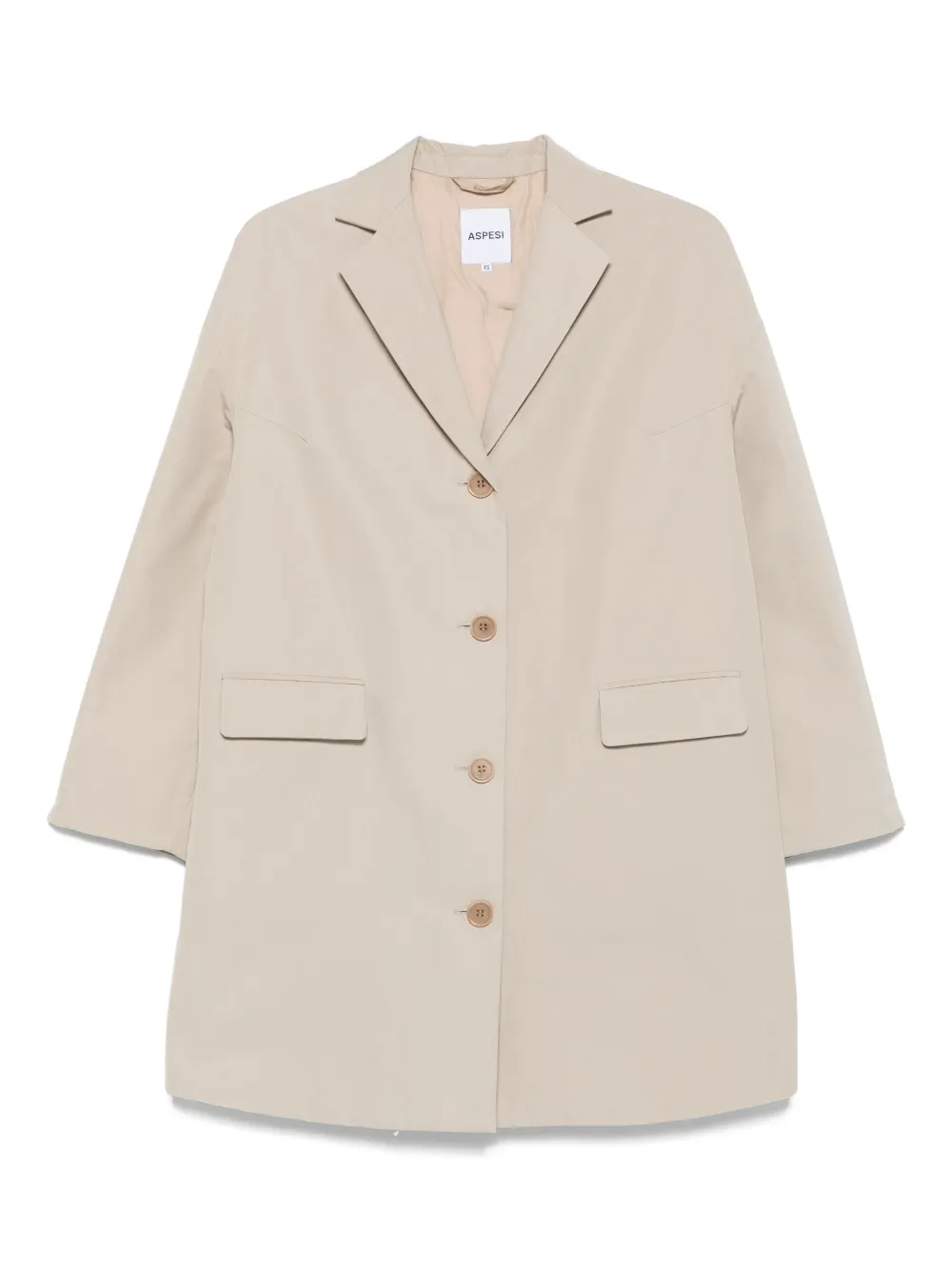 Aspesi Button-fastening Coat In Brown