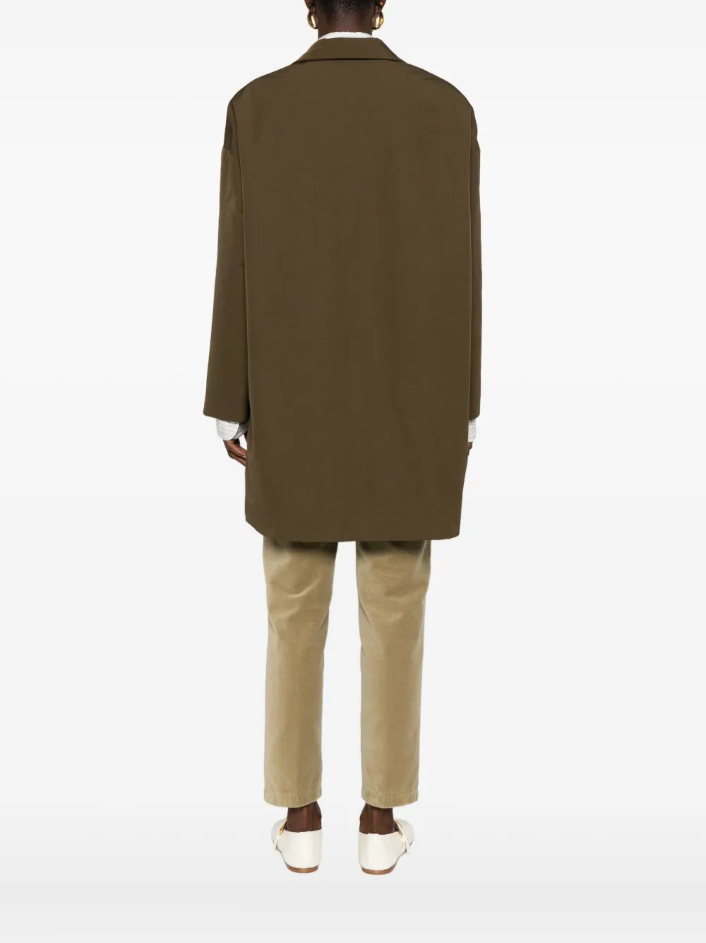 Aspesi Button-front Notched-lapel Coat In Green
