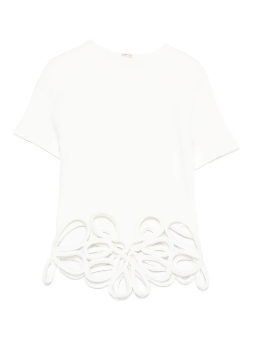 Cult Gaia T-shirt met bloemenkant Wit