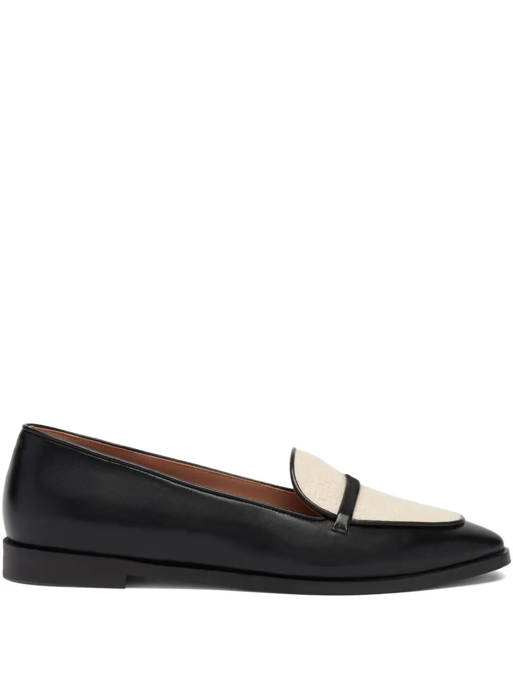 Malone Souliers Leren loafers met vlakken Zwart
