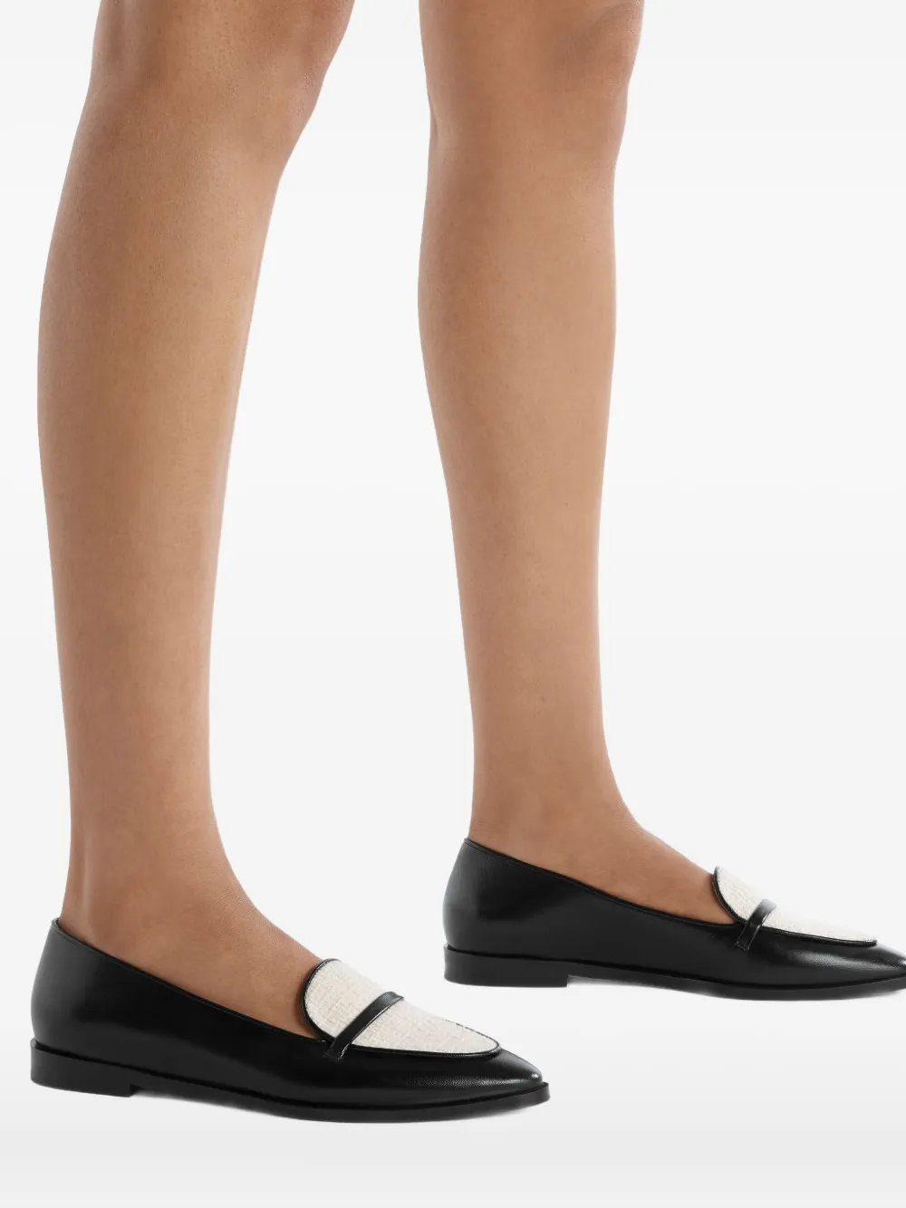 Malone Souliers leather paneled loafers Black