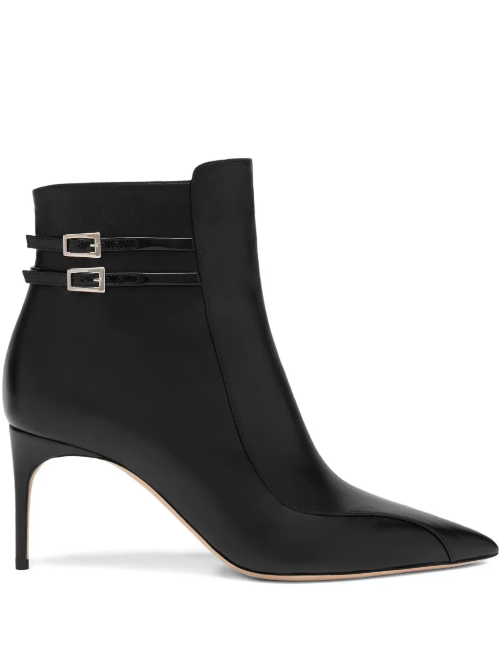 Malone Souliers 70mm Giordana double-buckle pointed-toe ankle boots Black