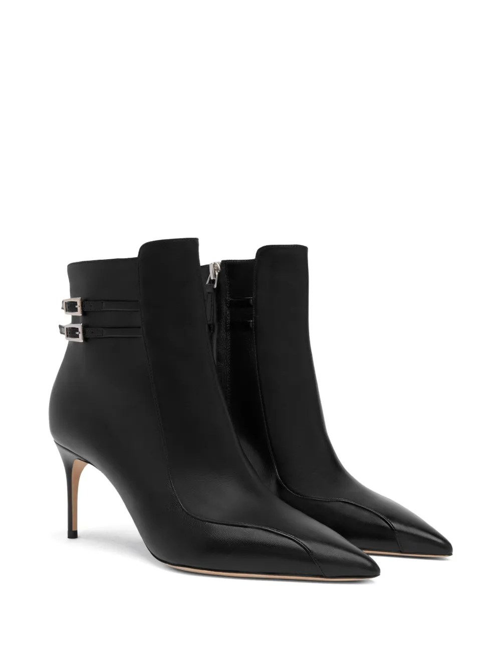 Malone Souliers 70mm Giordana Double-buckle Pointed-toe Ankle Boots In Black