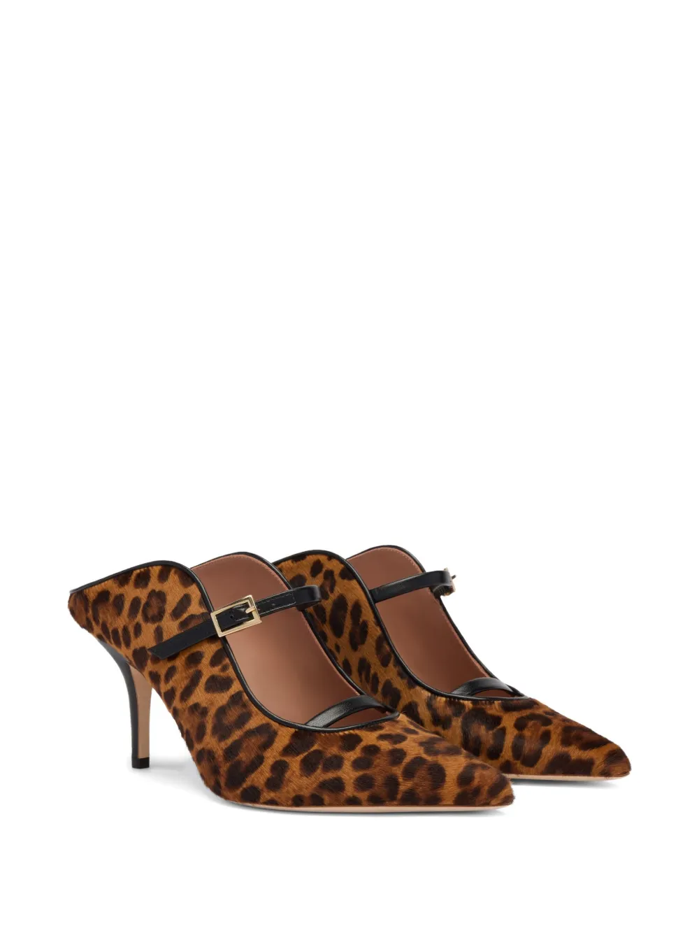 Malone Souliers 70mm Leopard-print Buckle Mules In Brown