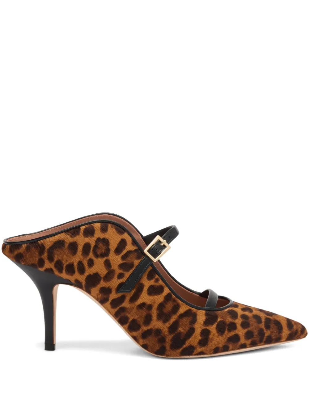 Malone Souliers 70mm Leopard-print Buckle Mules In Brown