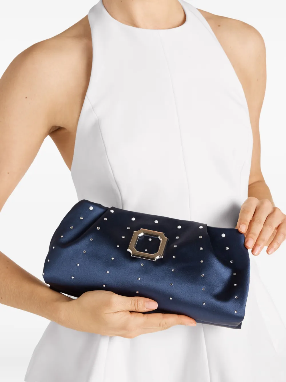 Malone Souliers Vittoria verfraaide clutch - Blauw