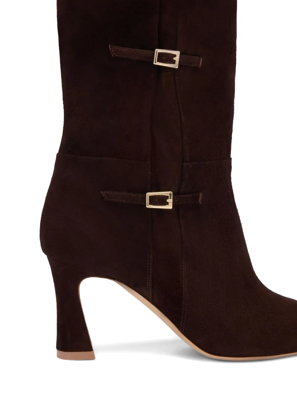 Malone Souliers 70mm Nolan buckle-detail suede knee-high boots Brown