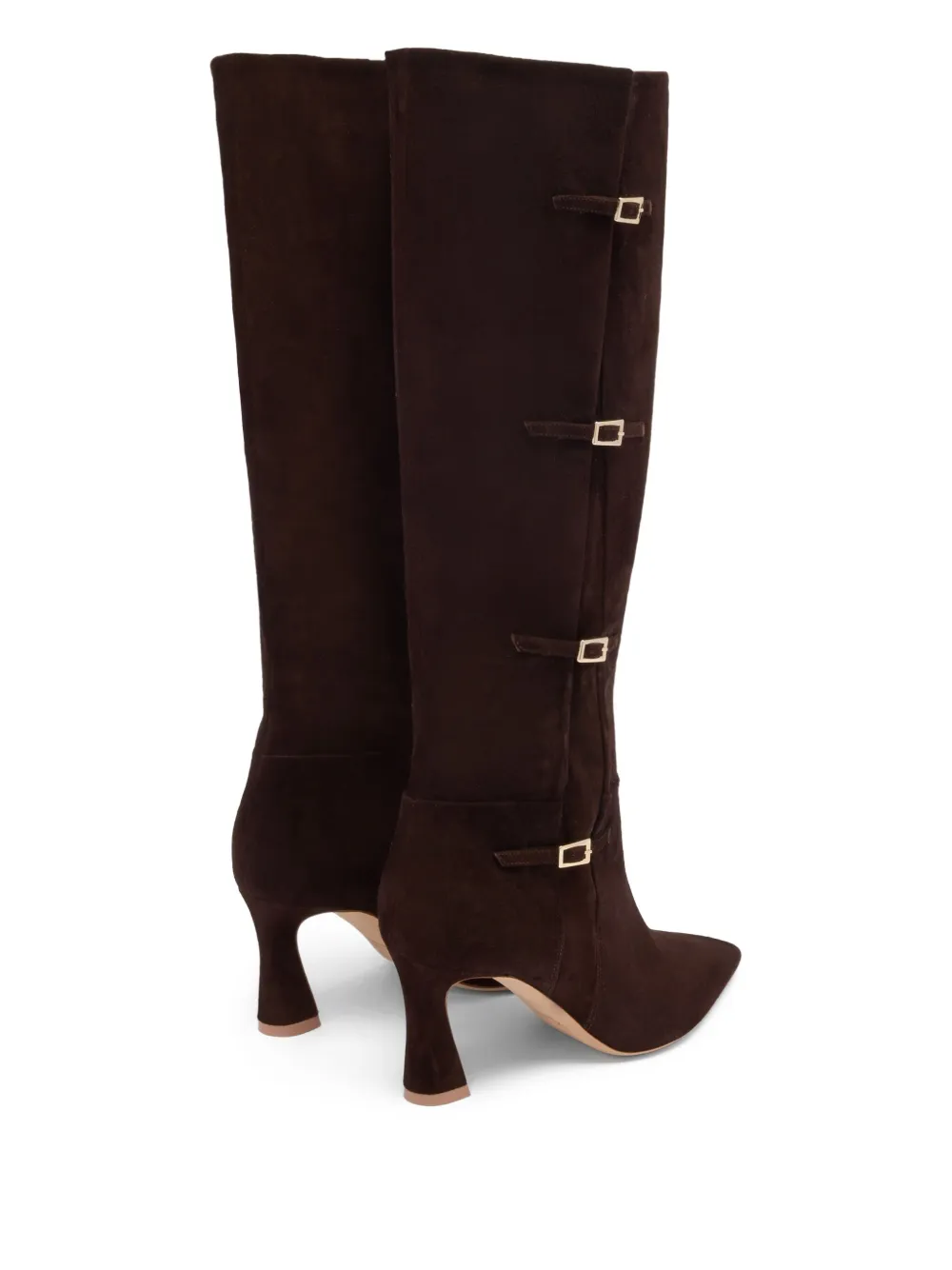 Malone Souliers 70mm Nolan buckle-detail suede knee-high boots Brown